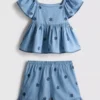 1,5-9 ετών | Σετ μπλούζας και σορτς από chambray