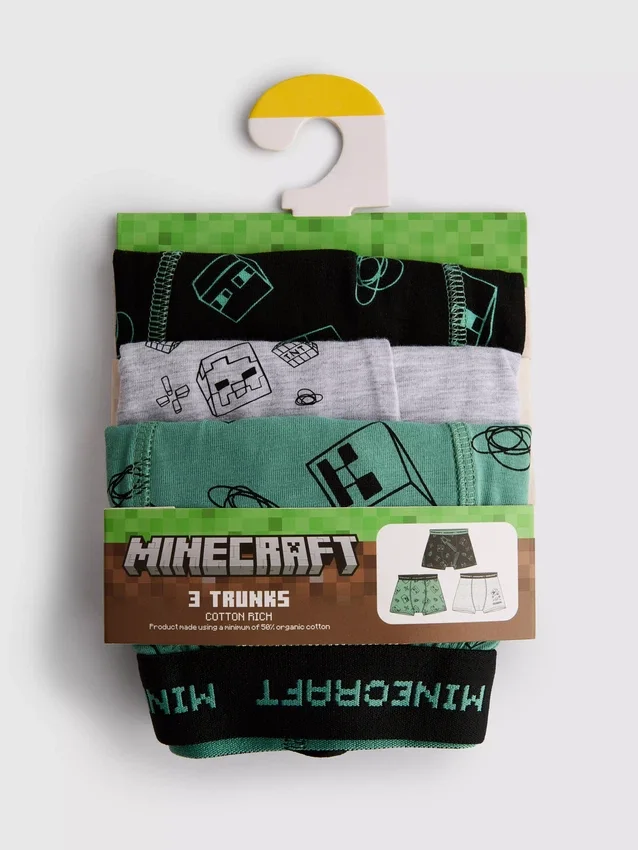 3-15 ετών | Σετ 3 σορτς Minecraft