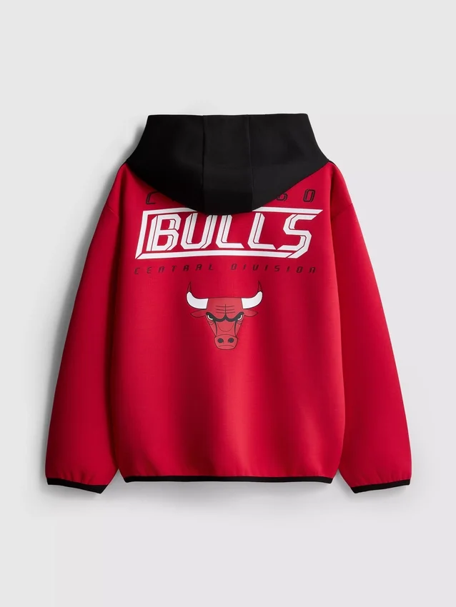 7-15 ετών | Φούτερ με κουκούλα και φερμουάρ NBA Chicago Bulls