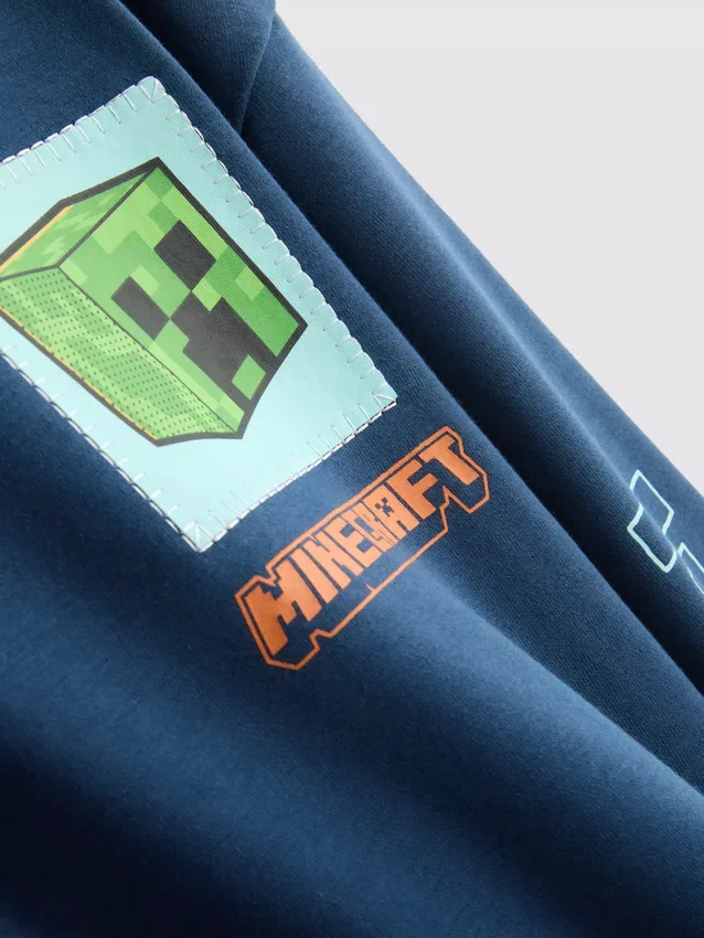 7-15 ετών | Φούτερ με κουκούλα και σχέδιο Minecraft, πλούσιο σε βαμβάκι