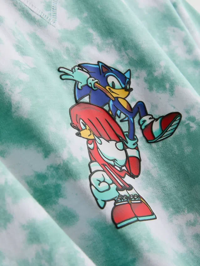 7-15 ετών | Πουκάμισο με τυπώματα «Tie-Dye» με τον Sonic the Hedgehog