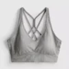 Απρόσφρακτο, γυαλιστερό αθλητικό crop top