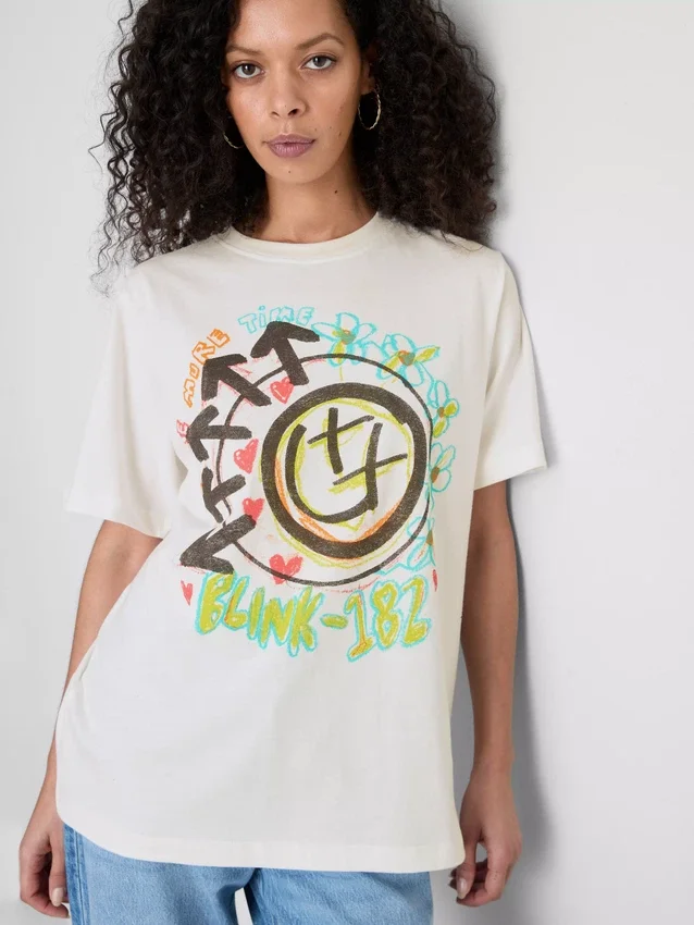 Blink 182 βαμβακερό φανελάκι με χαλαρή εφαρμογή και λογότυπο