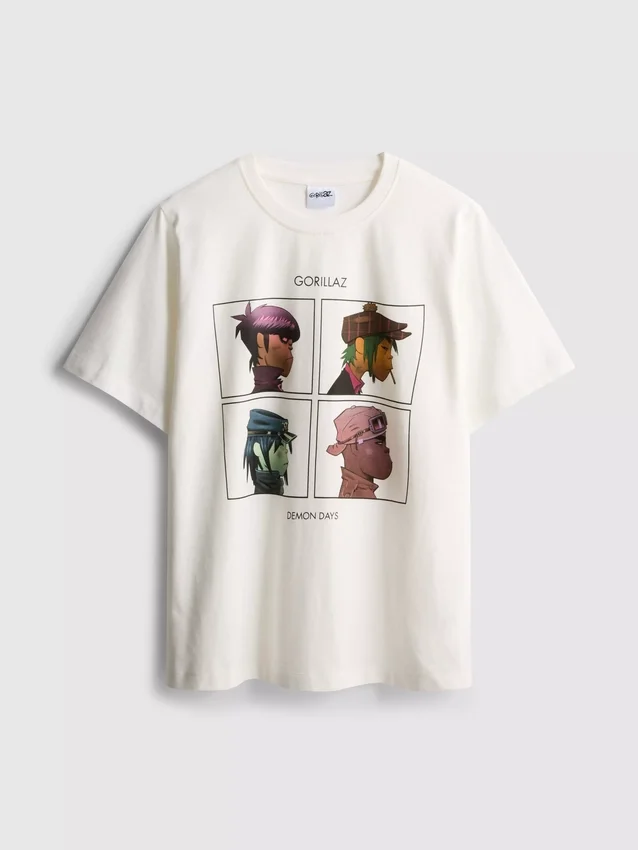 Χαλαρό μουσικό μπλουζάκι με γραφικό Gorillaz