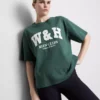 Χαλαρό βαμβακερό T-shirt με γραφικά