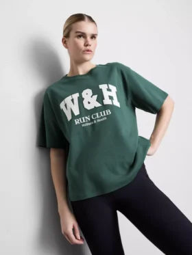 Χαλαρό βαμβακερό T-shirt με γραφικά