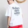 Χαλαρό βαμβακερό T-shirt με γραφικά