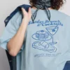 Φαρδύ βαμβακερό μπλουζάκι με σχέδιο