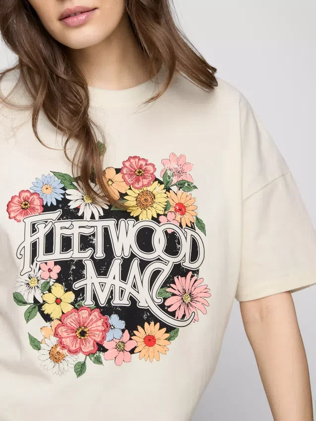 Fleetwood Mac χαλαρό βαμβακερό μπλουζάκι με σχέδιο