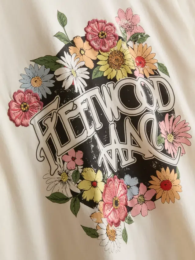 Fleetwood Mac χαλαρό βαμβακερό μπλουζάκι με σχέδιο