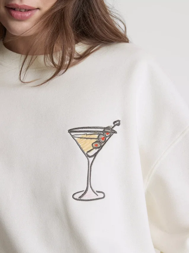 Φούτερ με γραφικό σχέδιο «Martini» με υψηλή περιεκτικότητα σε βαμβάκι