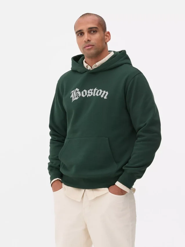 Φούτερ με κουκούλα και γραφικό σχέδιο «Boston»