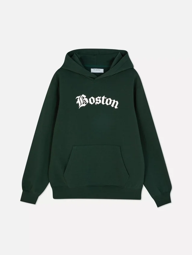 Φούτερ με κουκούλα και γραφικό σχέδιο «Boston»