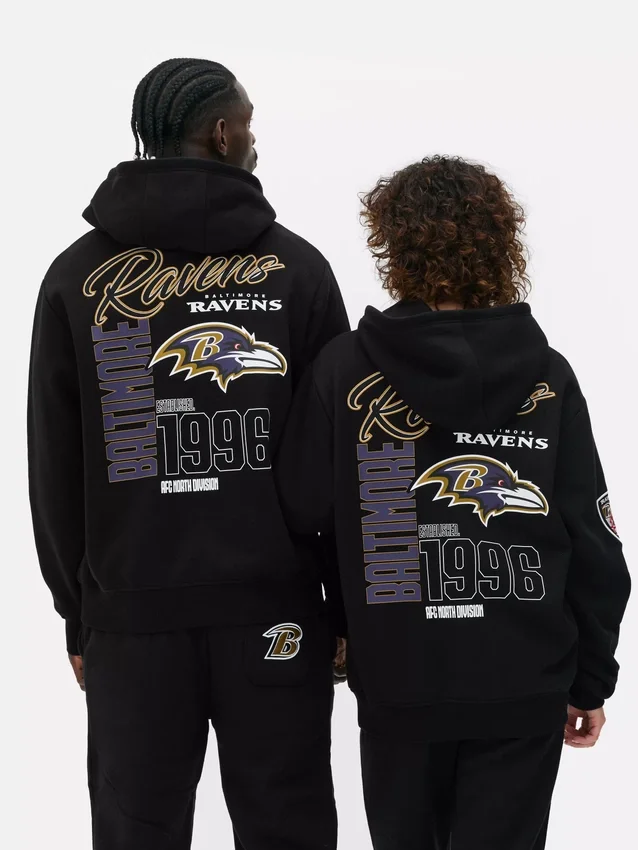 Φούτερ με κουκούλα και τύπωμα των Baltimore Ravens της NFL