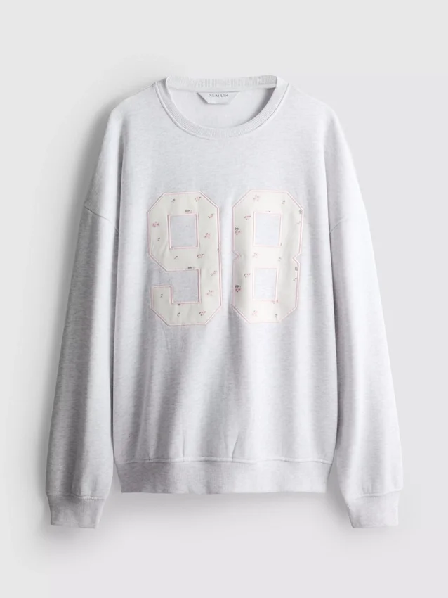 Φούτερ με λουλούδια σε μικρό μέγεθος, oversized, 98