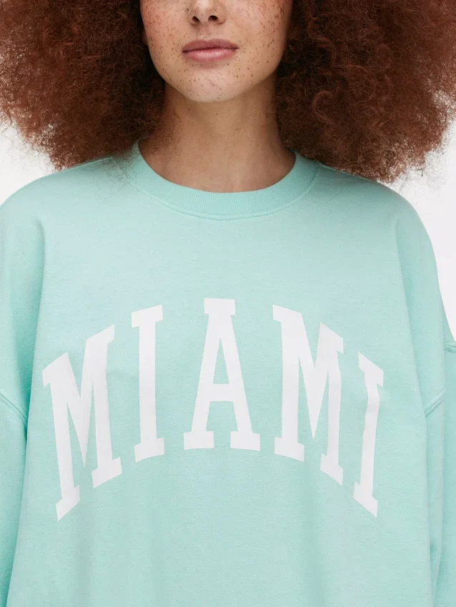 Φούτερ oversized με γράμματα «Miami»
