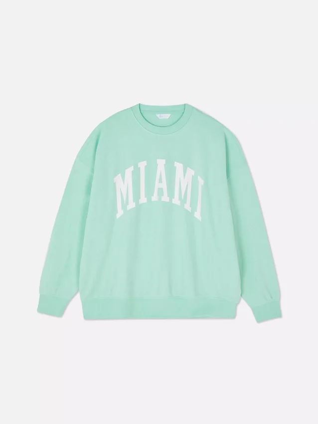 Φούτερ oversized με γράμματα «Miami»