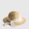 Καπέλο με υφαντό μοτίβο Broderie anglaise