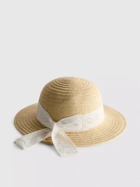 Καπέλο με υφαντό μοτίβο Broderie anglaise