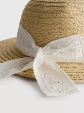 Καπέλο με υφαντό μοτίβο Broderie anglaise