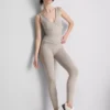 Κοντό μπλουζάκι χωρίς ραφές με V-neck