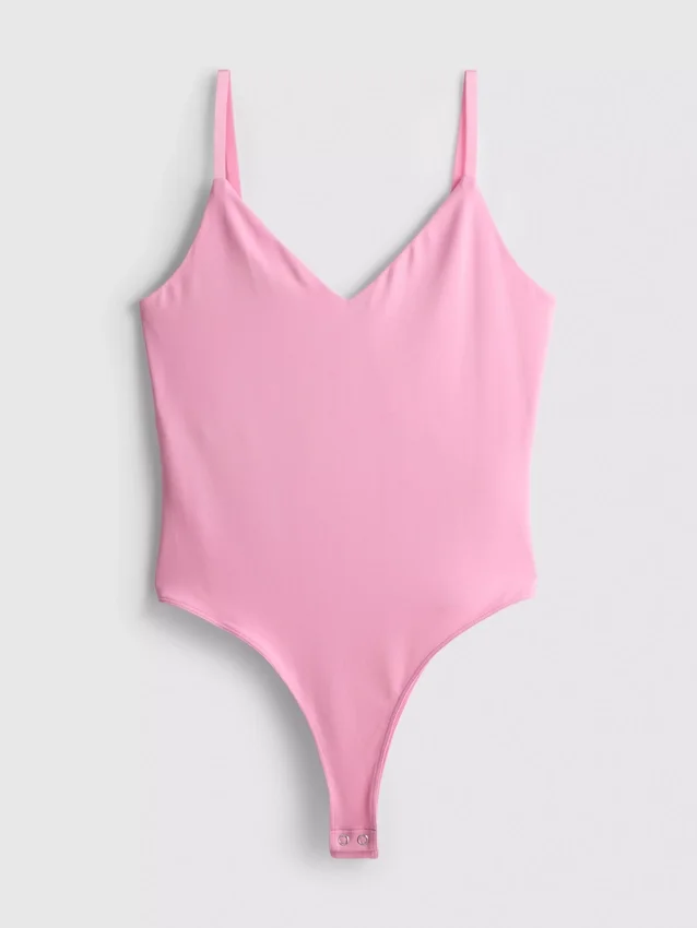 Κορμάκι με λουράκια και V-neck
