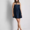 Μίνι φόρεμα babydoll από βαμβακερό τζιν