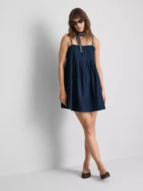 Μίνι φόρεμα babydoll από βαμβακερό τζιν