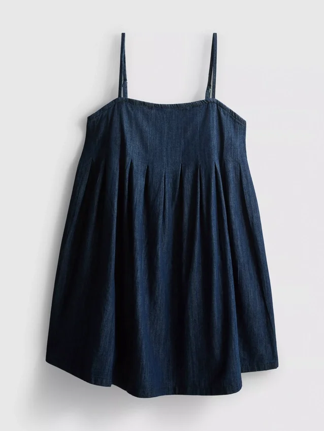 Μίνι φόρεμα babydoll από βαμβακερό τζιν
