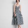 Μίντι φόρεμα από βαμβάκι με λουράκια και κορσέ
