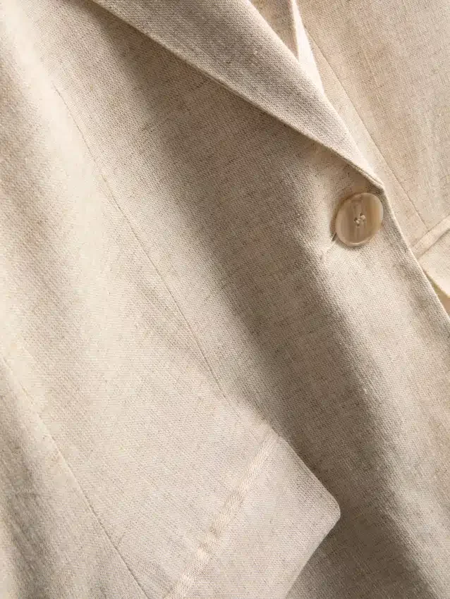 Μονόπετο σακάκι από μείγμα λινού