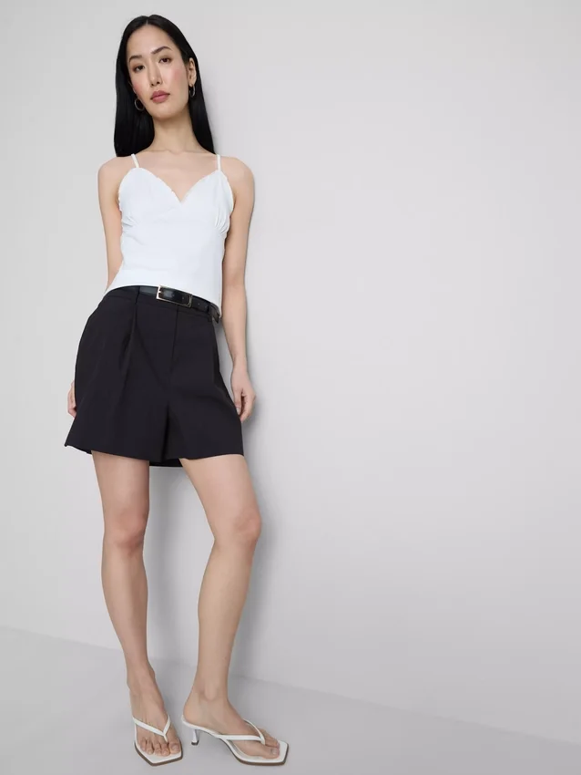 Μπλούζα babydoll με V λαιμόκοψη
