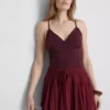 Μπλούζα babydoll με V λαιμόκοψη