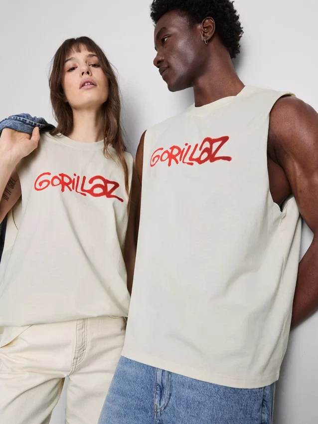 Μπλούζα χωρίς μανίκια με γραφικό Gorillaz