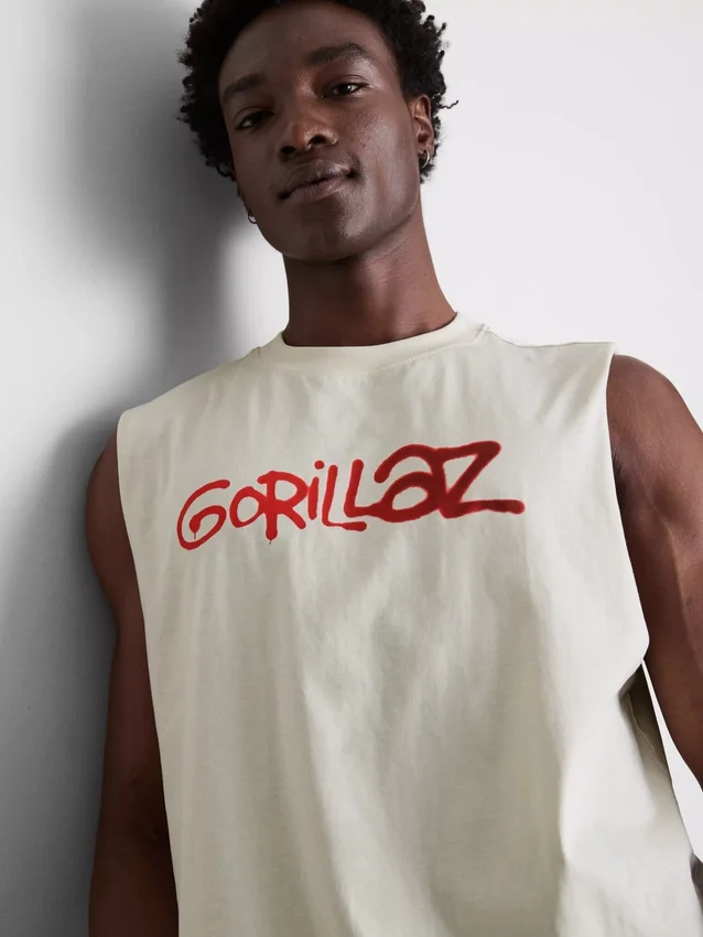 Μπλούζα χωρίς μανίκια με γραφικό Gorillaz