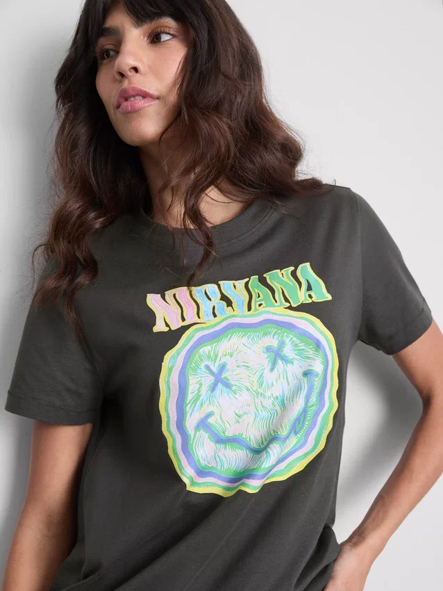 Μπλούζα Nirvana από πλυμένο βαμβάκι