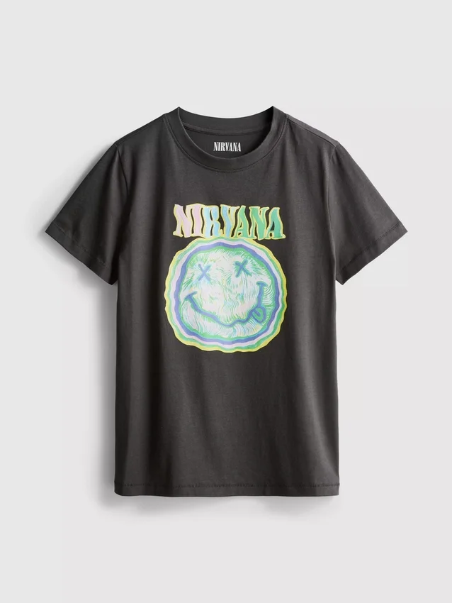 Μπλούζα Nirvana από πλυμένο βαμβάκι