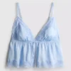 Νυφικό σατέν μπραλέτ με δαντέλα τύπου babydoll
