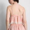 Νυφικό σατέν μπραλέτ με δαντέλα τύπου babydoll