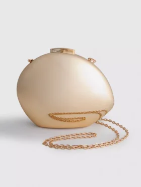 Οβάλ τσάντα crossbody Paula Echevarría σε μεταλλικό χρώμα