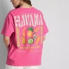 Οversized μπλουζάκι «Havana» με γραφικά, με υψηλή περιεκτικότητα σε βαμβάκι