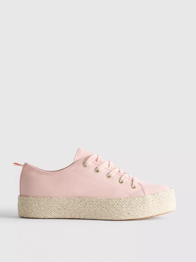 Πάνινα Sneakers με πλατφόρμα από γιούτα