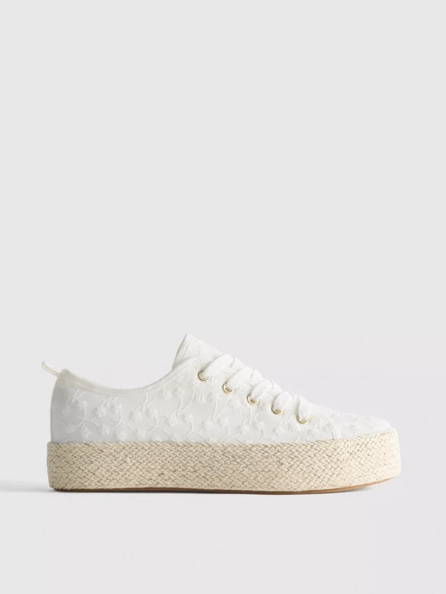 Πάνινα Sneakers με πλατφόρμα από γιούτα