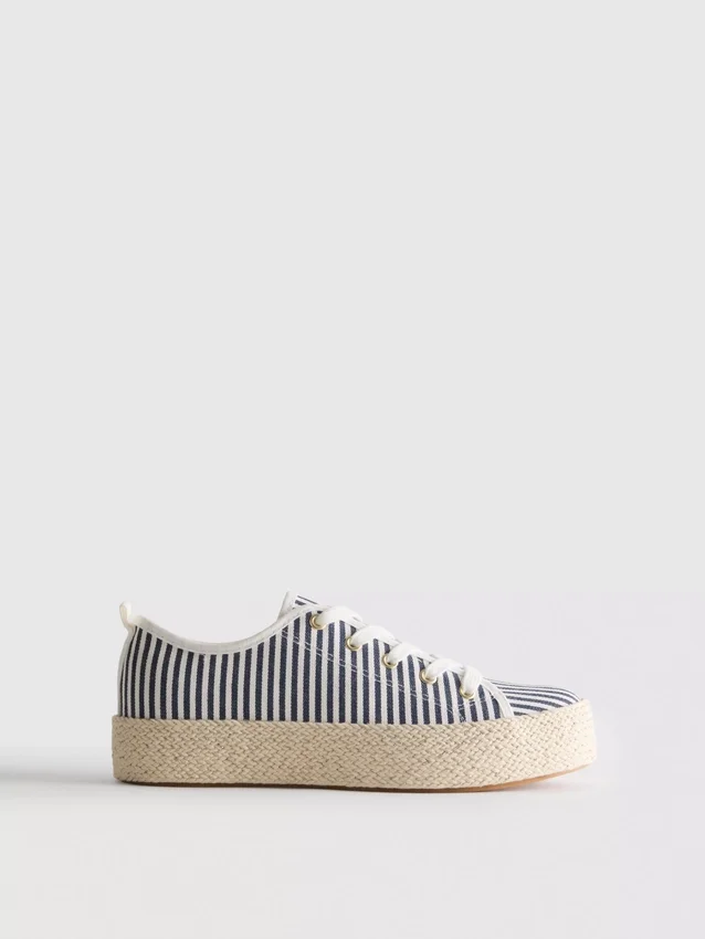 Πάνινα Sneakers με πλατφόρμα από γιούτα