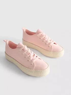 Πάνινα Sneakers με πλατφόρμα από γιούτα