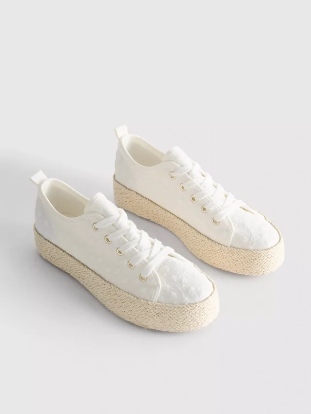 Πάνινα Sneakers με πλατφόρμα από γιούτα