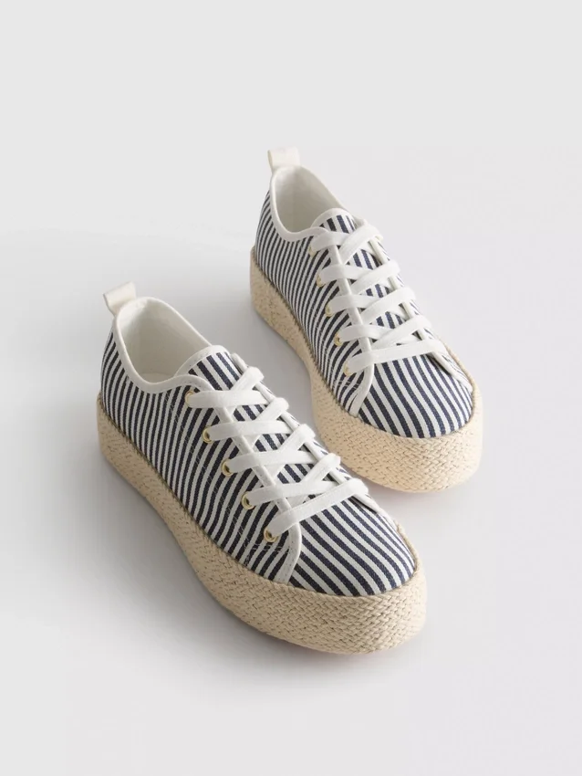 Πάνινα Sneakers με πλατφόρμα από γιούτα