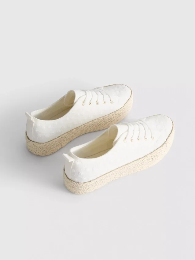 Πάνινα Sneakers με πλατφόρμα από γιούτα