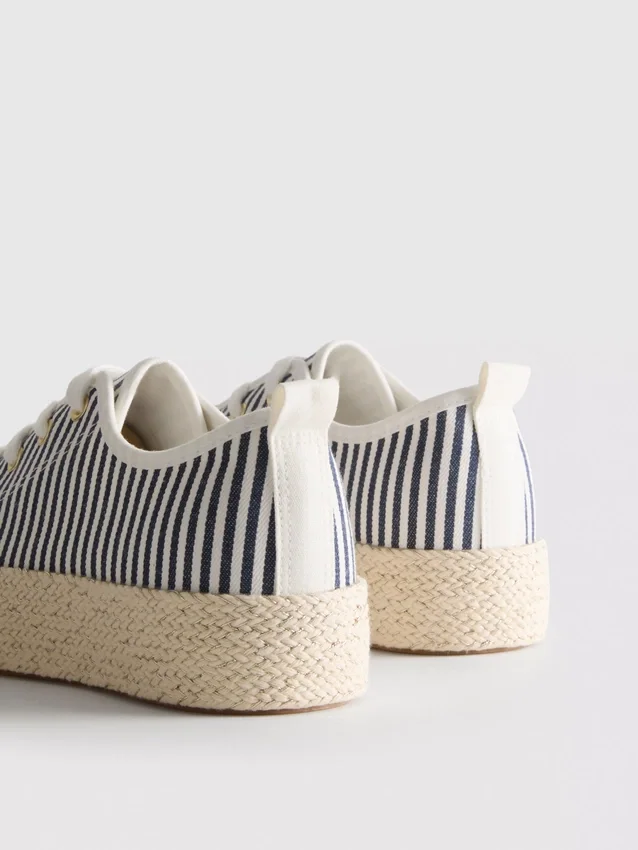Πάνινα Sneakers με πλατφόρμα από γιούτα