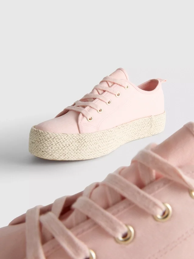 Πάνινα Sneakers με πλατφόρμα από γιούτα